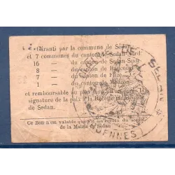 Bon région Sedan 25 centimes, TB, 26.2.1916 Pirot 08-281 Billet