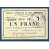 Bon région Rimogne 1 franc, TB, 30.6.1916 Pirot 08-197 Billet