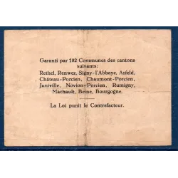 Bon région Rethel 2 francs, TTB-, 21.4.1917 Pirot 08-175 Billet