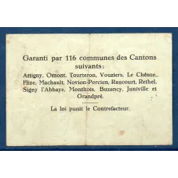 Bon région Poix-Terron 1 franc, TB, 10.7.1916 Pirot 08-139 Billet