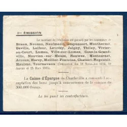 Bon Arrondissement de Mézière (Braux) 20 centimes, TB, 18.11.1914 Pirot 08-54 Billet