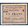 Bon ville Charleville, Mézières et Mohon 1 franc, TB, 3.7.1915 Pirot 08-101 Billet