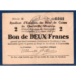 Bon ville Charleville et Mézières 2 francs, TB, 11.3.1916 Pirot 08-90 Billet