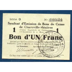 Bon ville Charleville et Mézières 1 franc, TTB, 11.3.1916 Pirot 08-89 Billet