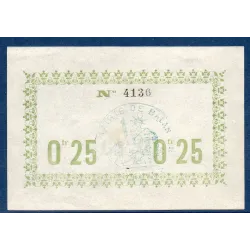 Bon ville Balan 25 centimes, Spl, 29.7.1915 Pirot 08-14 Billet
