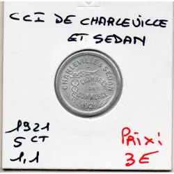 Charleville et Sedan 5 centimes 1921 Sup de la chambre de commerce