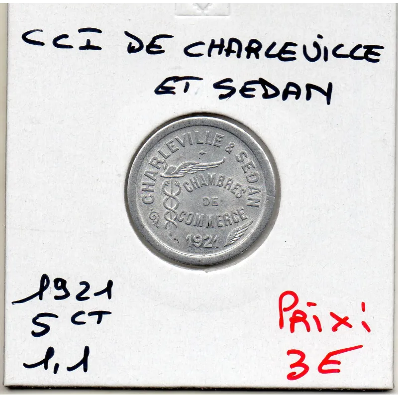 Charleville et Sedan 5 centimes 1921 Sup de la chambre de commerce