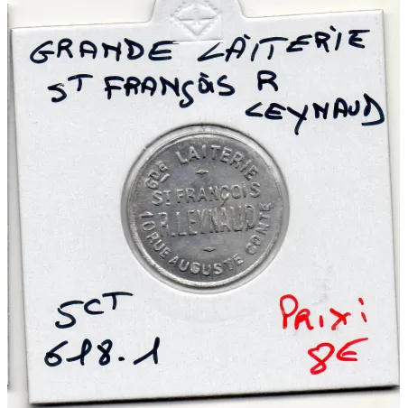 Lyon 5 centimes Grande laiterie St François R. Leynaud, TTB