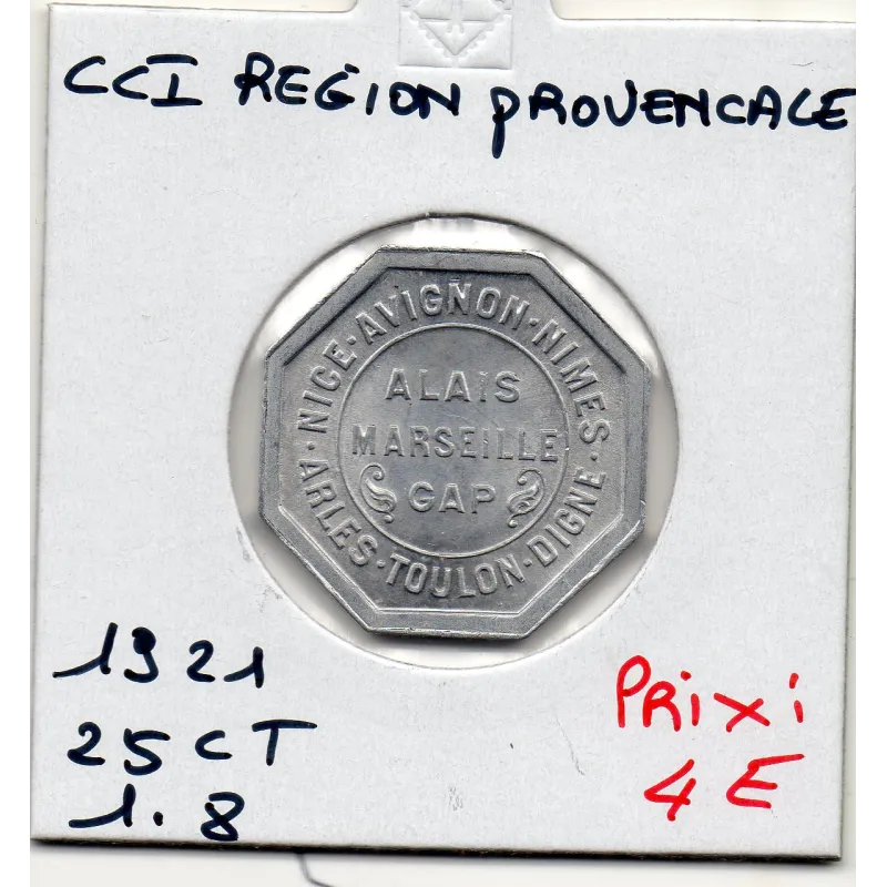 Région Provençale 25 centimes de la chambre de commerce 1921 Spl