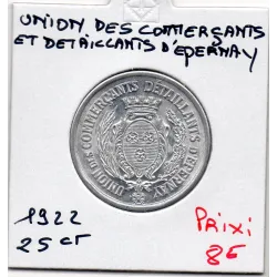 Epernay 25 centimes Unions des commercants détaillants, 1922 FDC