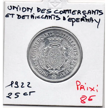 Epernay 25 centimes Unions des commercants détaillants, 1922 FDC