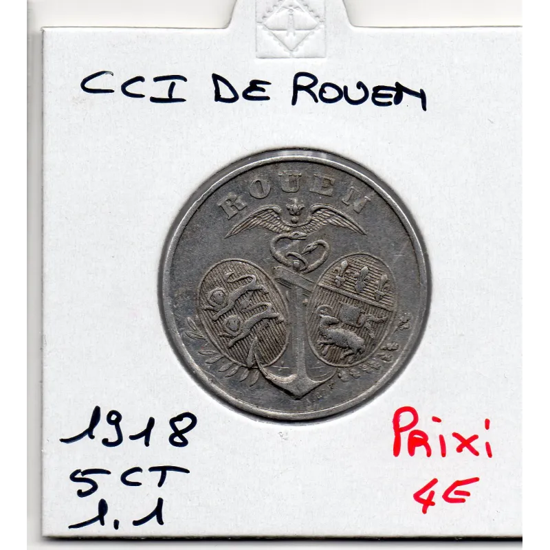 Rouen 5 centimes 1918 Sup de la chambre de commerce