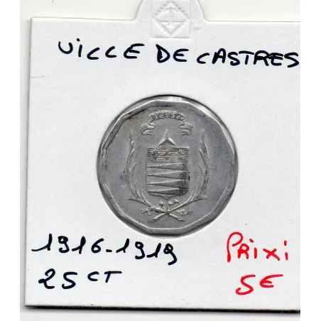 Castre 25 centimes Ville, 1916-1919 Sup