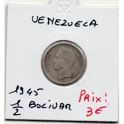 Venezuela 1/2 Bolivar 1945 TB, KM.Y21a Simon Bolivar