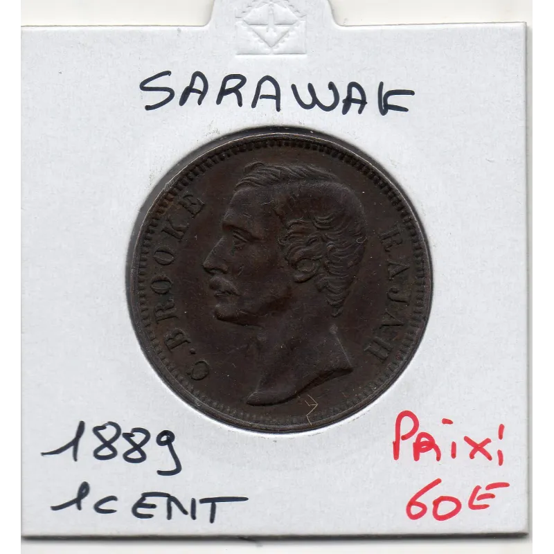 Sarawak 1 cent 1889 TTB, KM.6 Charles Brooke Rajah Sarawak 1 cent 1889 TTB, KM.6 Charles Brooke Rajah