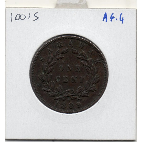 Sarawak 1 cent 1889 TTB, KM.6 Charles Brooke Rajah