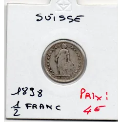 Suisse 1/2 franc 1898 TB, KM.23