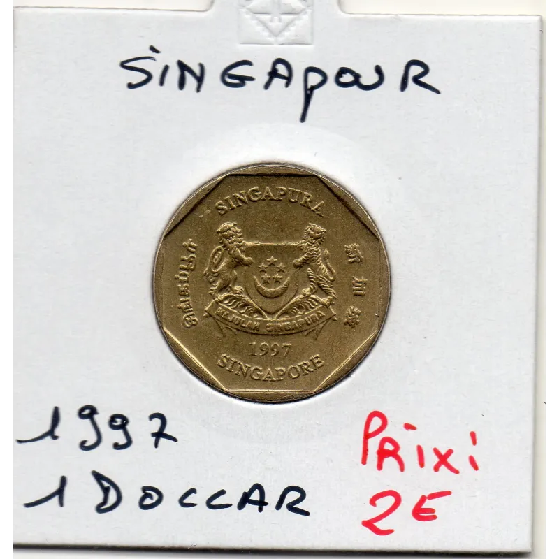 Singapour 1 dollar 1997 Spl, KM.103 blason bas Singapour 1 dollar 1997 Spl, KM.103 blason bas