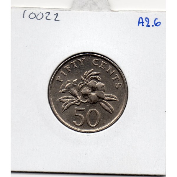 Singapour 50 cents 1982 Sup, KM.53 Blason haut