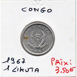 Congo 1 Likuta 1967 Sup+, KM.8 armoirie du Zaire
