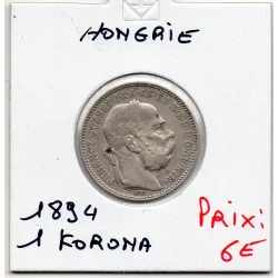 Hongrie 1 Korona 1894 TTB, KM.484 François-Joseph