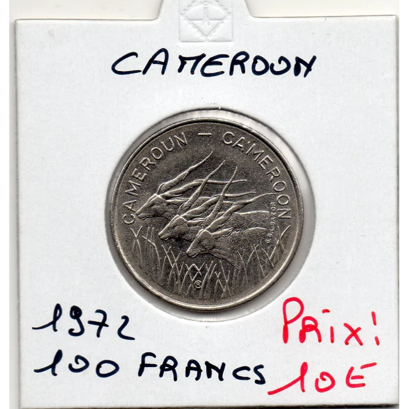 Cameroun 100 francs 1972 Sup, KM.16 Antilopes