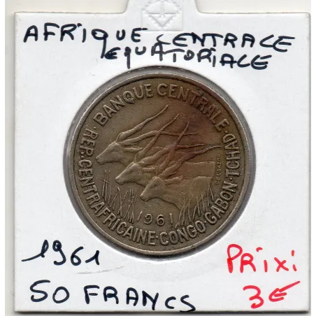 Afrique centrale equatoriale 50 francs 1963 TTB KM.3 Gabon congo Tchad