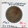 Afrique centrale equatoriale 50 francs 1963 TTB KM.3 Gabon congo Tchad