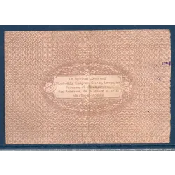 Bon intercommunaux Montmédy 2 francs, TB, 14.1.1918 Pirot 55-14 Billet