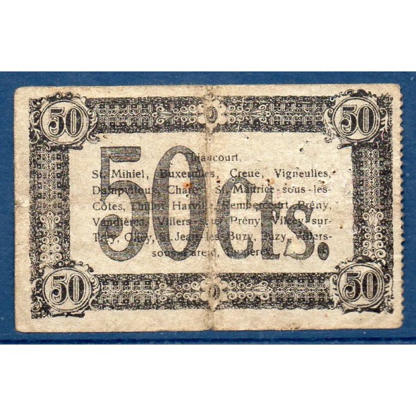 Bon régional Thiaucourt et St Mihiel 50 centimes, B, 2.8.1916 Pirot 54.95 Billet