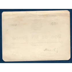 Bon ville Lunéville 1 franc, TTB-, 10.8.1914 Pirot 54.75 Billet