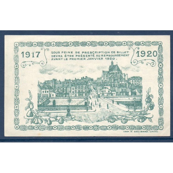 Bon ville Mayenne 1 franc, Sup, 8.12.1917 Pirot 53.23 Billet
