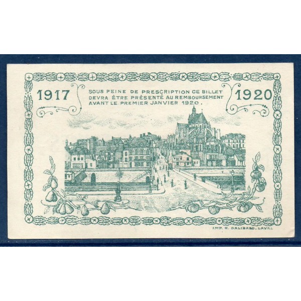 Bon ville Mayenne 50 centimes, Spl, 8.12.1917 Pirot 53.22 Billet