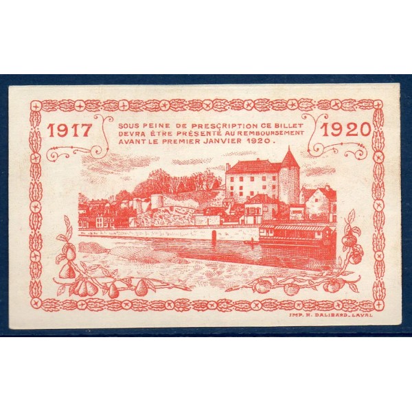 Bon ville Mayenne 50 centimes, Neuf, 8.12.1917 Pirot 53.18 Billet