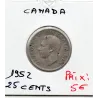 Canada 25 cents 1952 TTB, KM.44 Georges VI