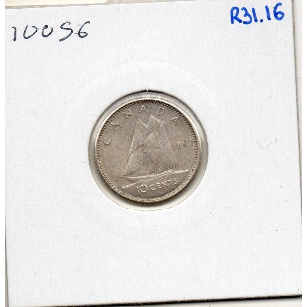 Canada 10 cents 1962 Sup, KM.51 Elizabeth II argent