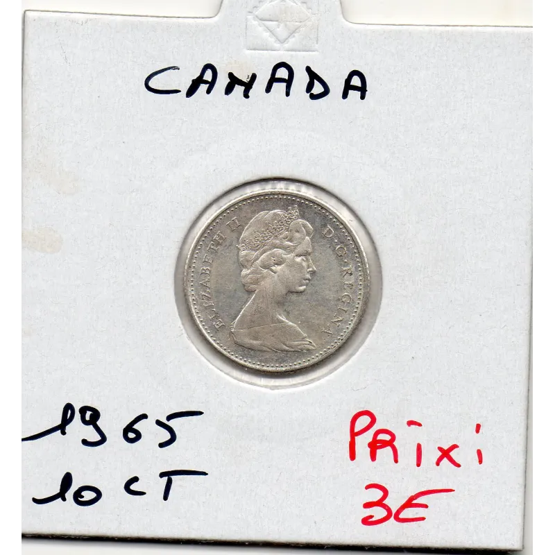 Canada 10 cents 1965 Sup, KM.61 Elizabeth II argent