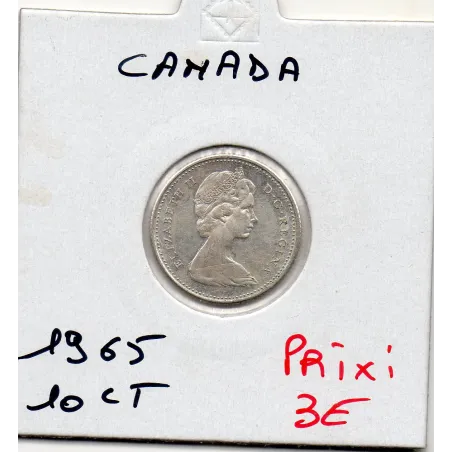 Canada 10 cents 1965 Sup, KM.61 Elizabeth II argent