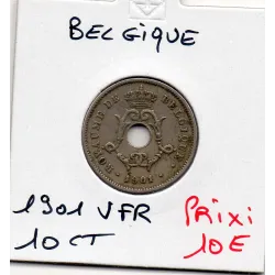 Belgique 10 centimes 1901 en Francais TTB, KM.49 Leopold II