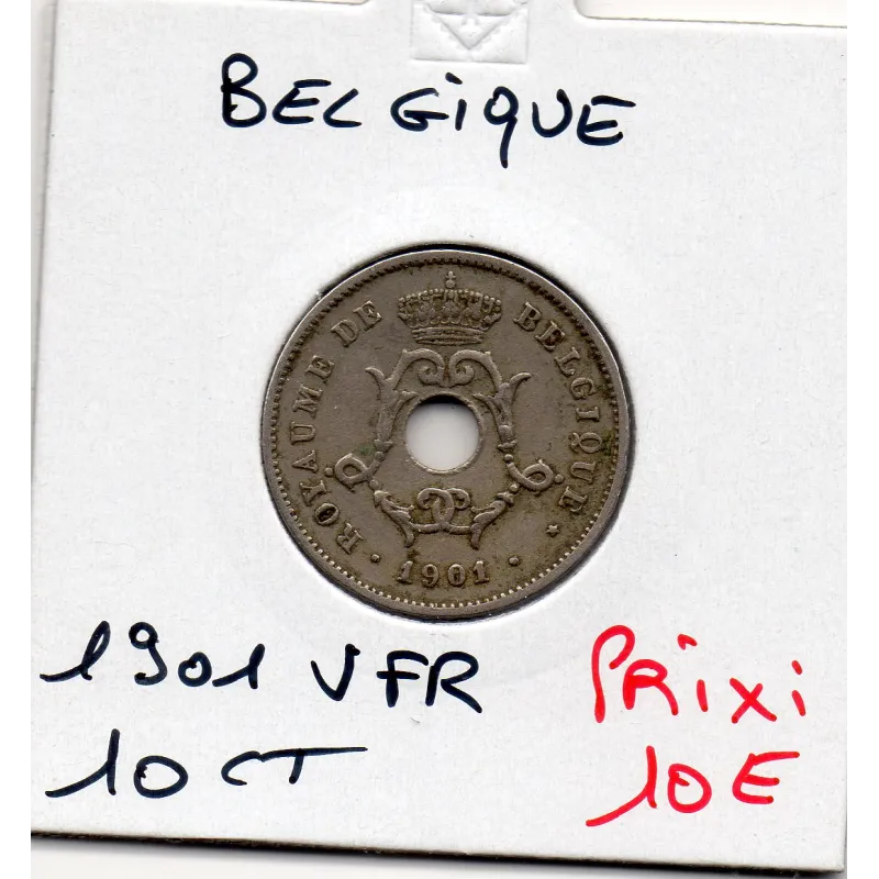 Belgique 10 centimes 1901 en Francais TTB, KM.49 Leopold II