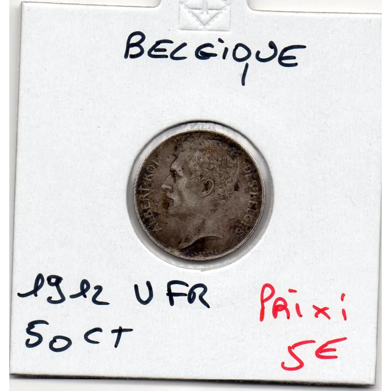 Belgique 1/2 Franc 1912 en Français Sup-, KM.71 Albert 1er Belgique 1/2 Franc 1912 en Français Sup-, KM.71 Albert 1er