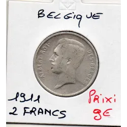 Belgique 2 Francs 1911 en Français TTB-, KM.74 Albert 1er
