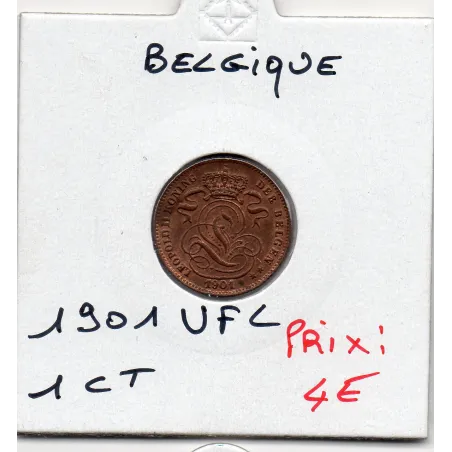 Belgique 1 centime 1901 en flamand Sup, KM.34 Leopold II