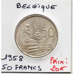 Belgique 50 Francs 1958 en français, Sup, KM.150 Exposition universelle