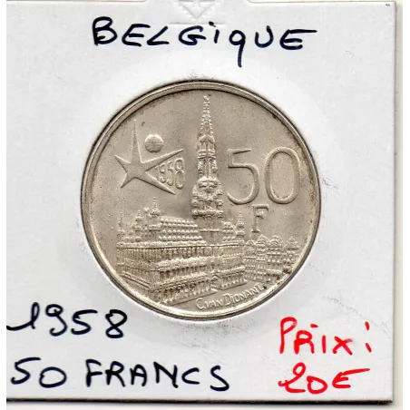 Belgique 50 Francs 1958 en français, Sup, KM.150 Exposition universelle