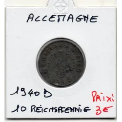 Allemagne 10 reichspfennig 1940 D, TTB KM.101