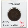 Italie Toscane 5 centesimi 1859 TTB, KM.6 Blason Savoie