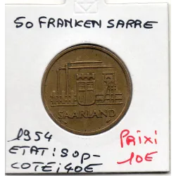 Sarre Saar, 50 franken 1954 Sup, Gad.3
