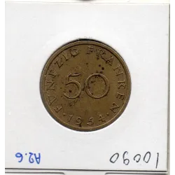 Sarre Saar, 50 franken 1954 Sup, Gad.3