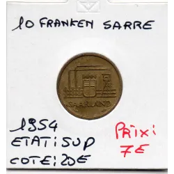 Sarre Saar, 10 franken 1954 Sup, Gad.1